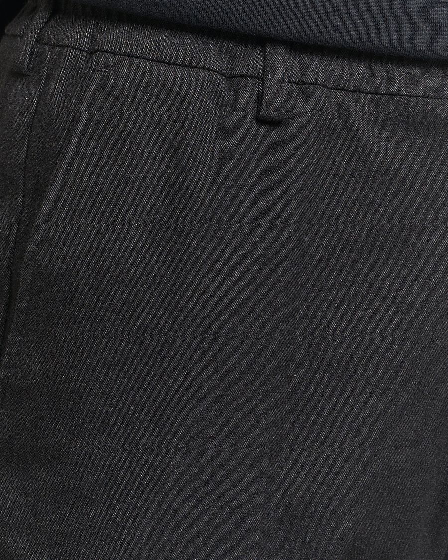 Uomini | Pantaloni | NN07 | Billie Brushed Drawstring Trousers Black Melange