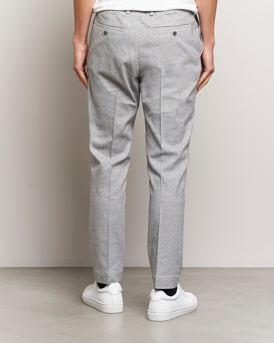 Uomini | Pantaloni | NN07 | Billie Brushed Drawstring Trousers Light Grey Melange
