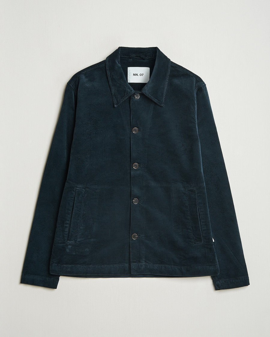 Uomini | Camicie | NN07 | Zander Corduroy Overshirt Navy Blue