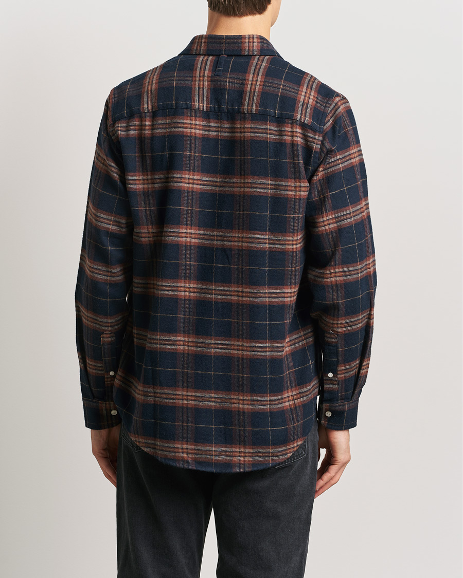 Uomini | Camicie | NN07 | Arne Brushed Cotton Checked Shirt Navy/Red