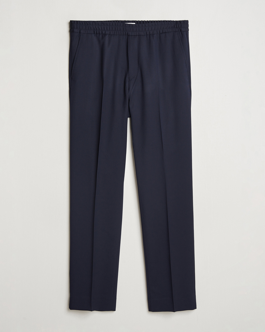 Uomini | Pantaloni | Filippa K | Theo Relaxed Wool Trousers Navy