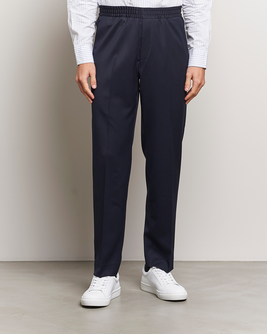 Uomini | Pantaloni | Filippa K | Theo Relaxed Wool Trousers Navy