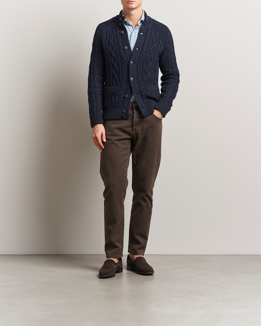Uomini | Maglieria | Polo Ralph Lauren | Cotton Knitted Cardigan Navy Melange