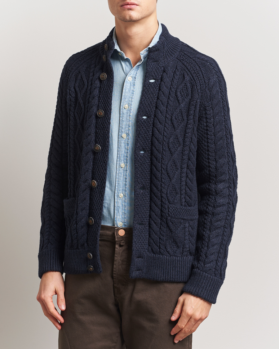 Uomini | Maglieria | Polo Ralph Lauren | Cotton Knitted Cardigan Navy Melange