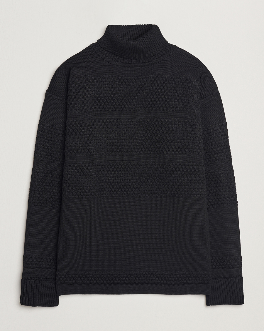 Uomini | Maglieria | S.N.S. Herning | Fisherman Wool Rollneck Sweater Black