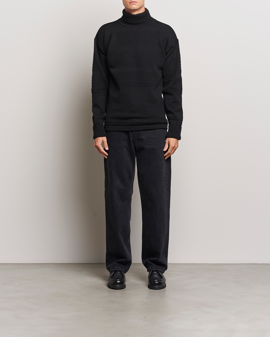 Uomini | Maglieria | S.N.S. Herning | Fisherman Wool Rollneck Sweater Black