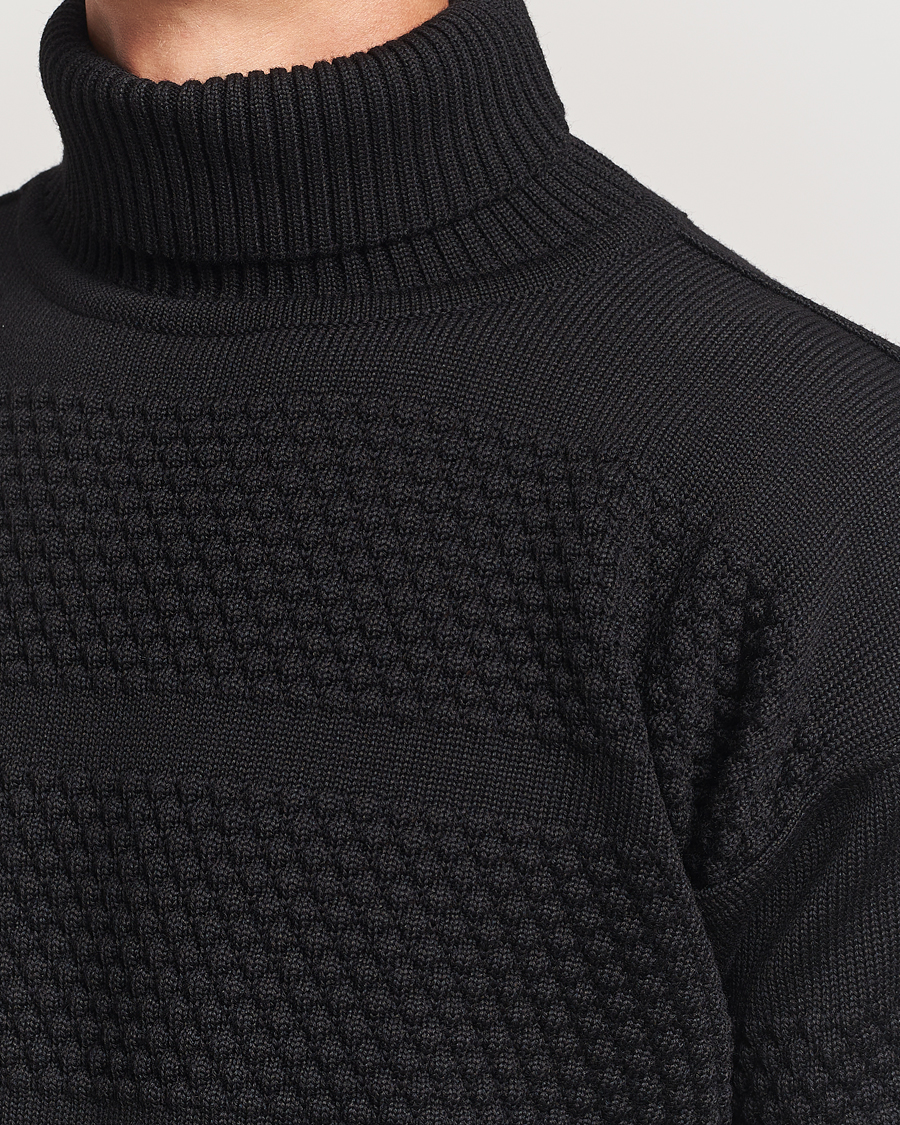 Uomini | Maglieria | S.N.S. Herning | Fisherman Wool Rollneck Sweater Black