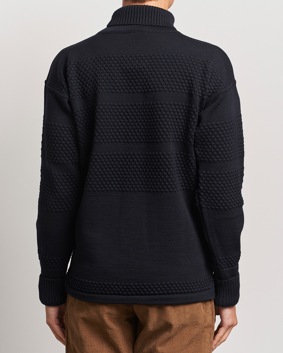 Uomini | Maglieria | S.N.S. Herning | Fisherman Wool Rollneck Sweater Navy Blue