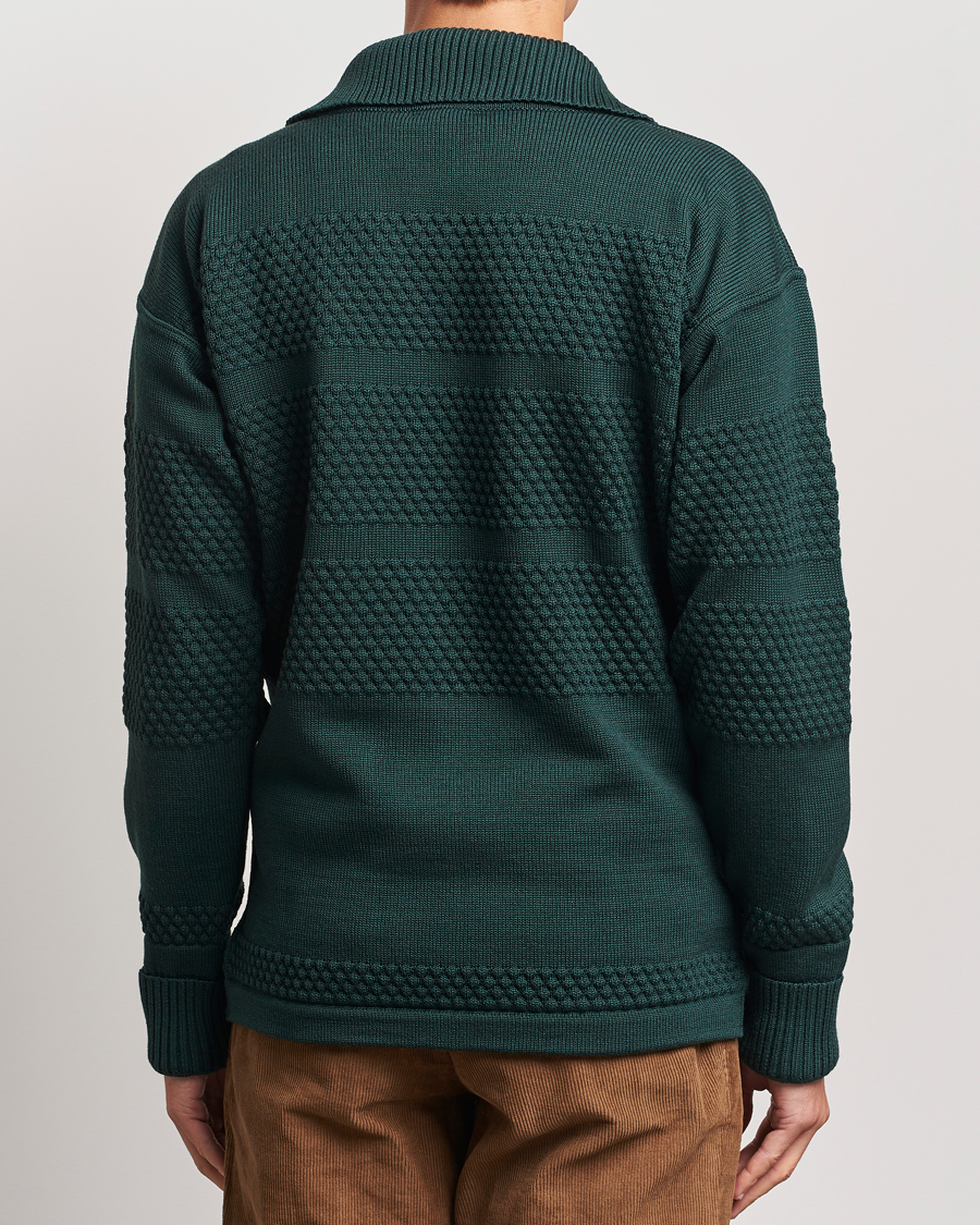 Uomini | Maglieria | S.N.S. Herning | Fisherman Wool Half Zip Sweater Thunder Green