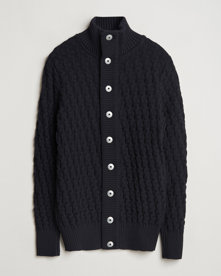 Uomini | Maglieria | S.N.S. Herning | Stark Wool Cable Cardigan Navy