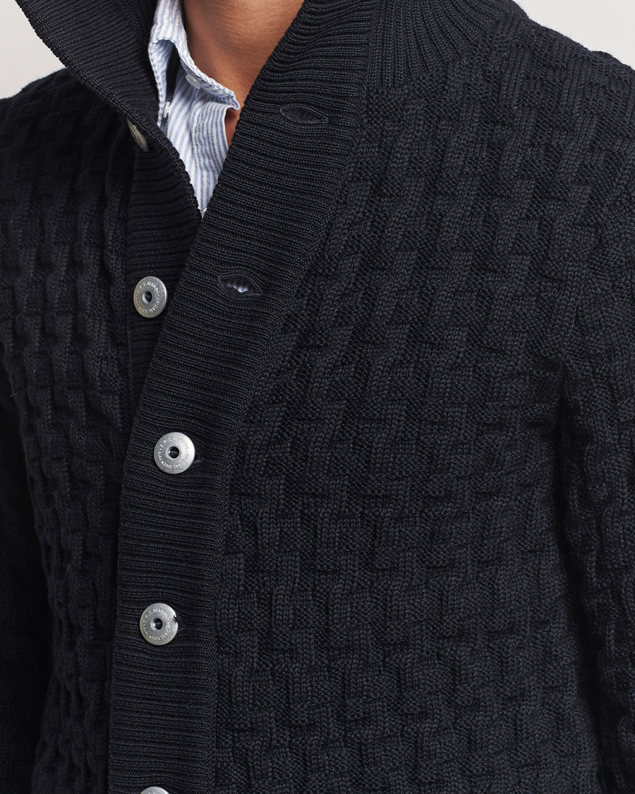 Uomini | Maglieria | S.N.S. Herning | Stark Wool Cable Cardigan Navy