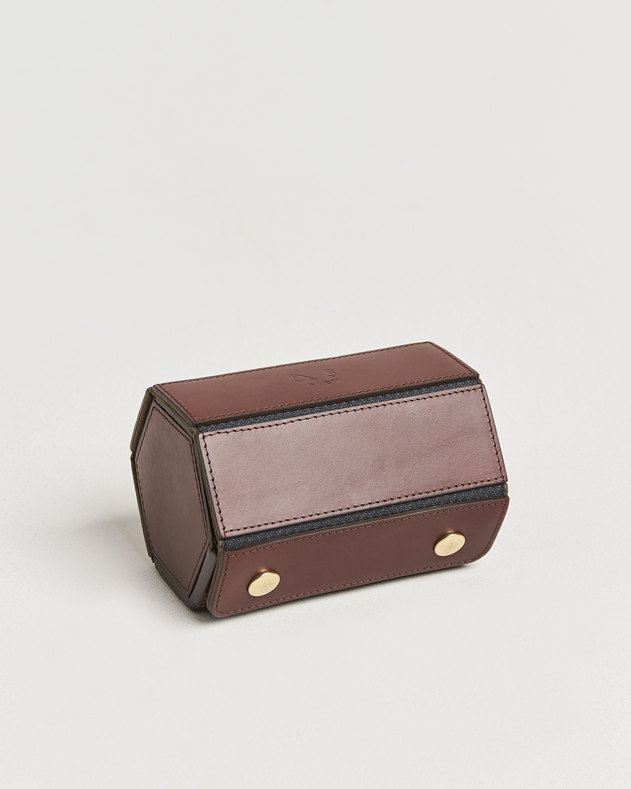 Uomini | Scatole per orologi | Bennett Winch | Double Watch Roll Brown