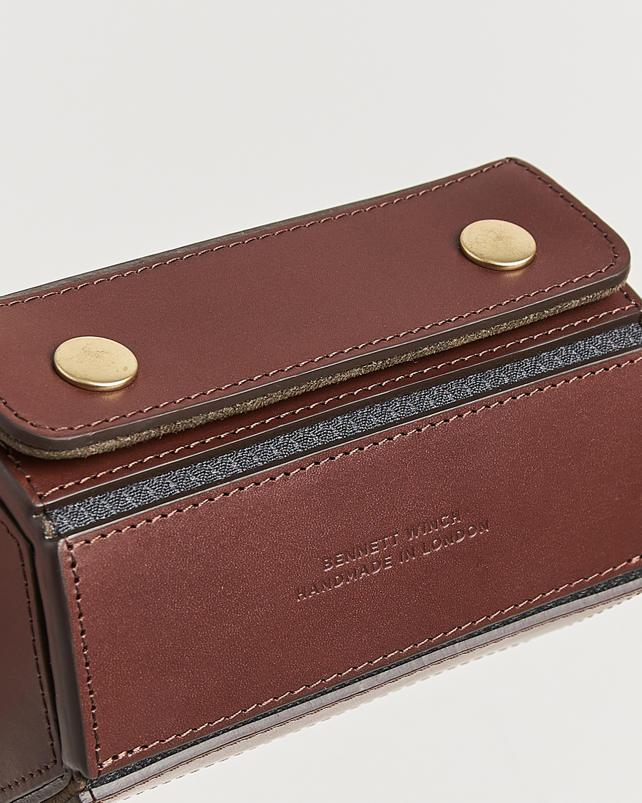 Uomini | Scatole per orologi | Bennett Winch | Double Watch Roll Brown