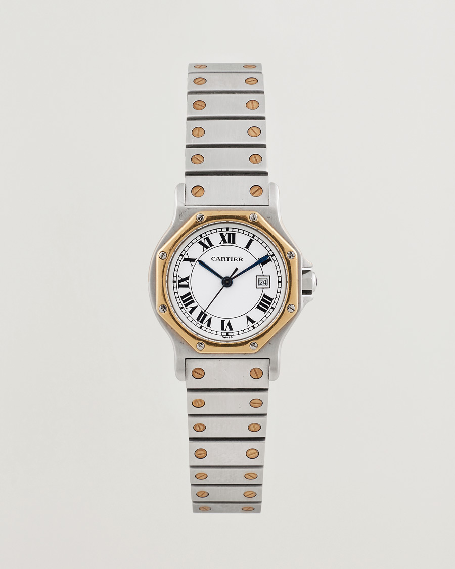 Uomini | Cartier Pre-Owned Santos Octagon Silver | Cartier Pre-Owned | Santos Octagon Silver
