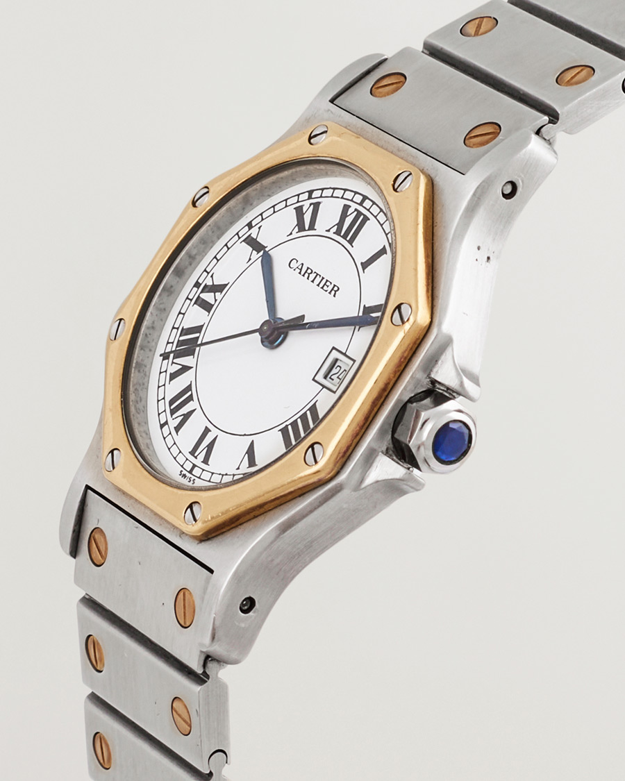Uomini | Cartier Pre-Owned Santos Octagon Silver | Cartier Pre-Owned | Santos Octagon Silver