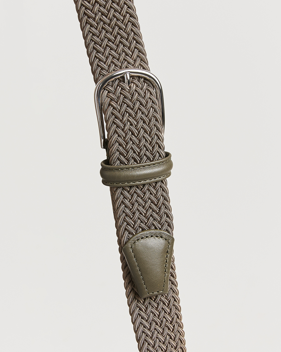 Uomini | Cinture | Anderson's | Stretch Woven 3,5 cm Belt Khaki