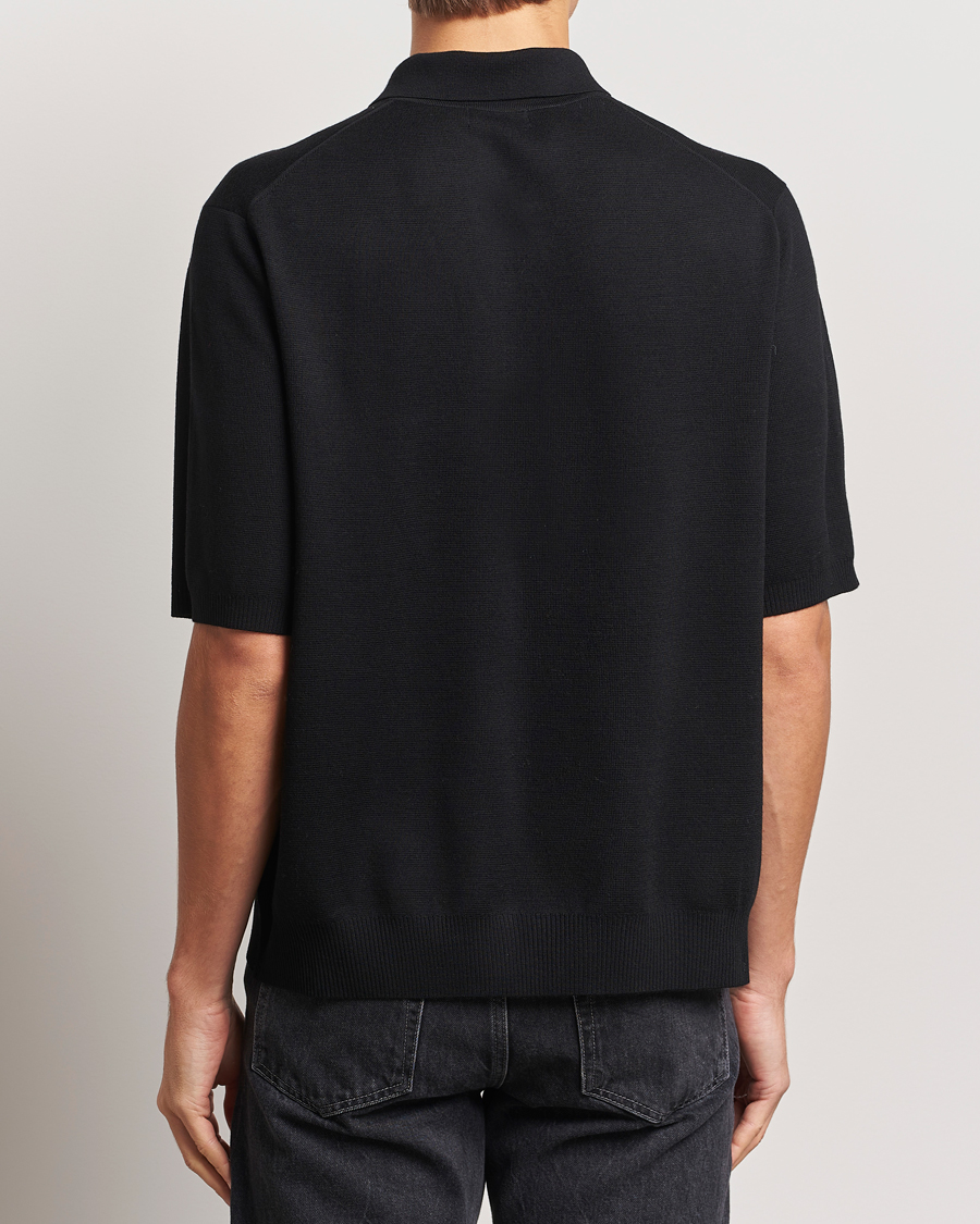 Uomini | Maglieria | J.Lindeberg | Tyler Quarter Zip Knit Polo Black