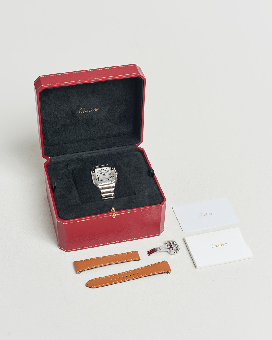 Uomini | Cartier Pre-Owned Santos De Cartier WSSA0029 Silver | Cartier Pre-Owned | Santos De Cartier WSSA0029 Silver