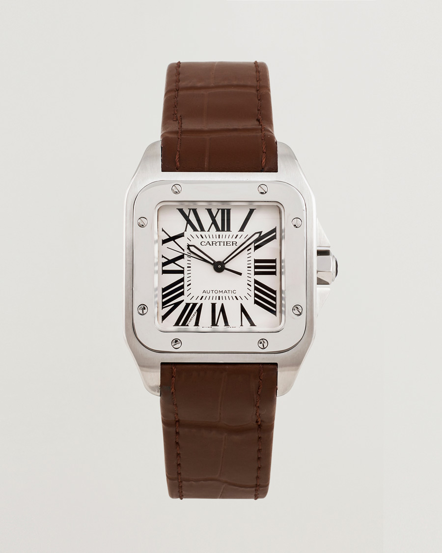 Uomini | Cartier Pre-Owned Santos 100 Silver | Cartier Pre-Owned | Santos 100 Silver