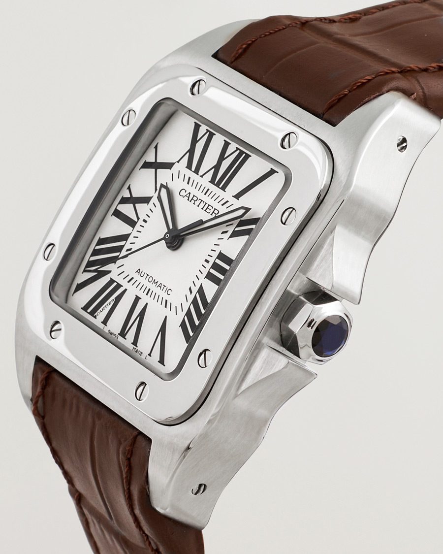 Uomini | Cartier Pre-Owned Santos 100 Silver | Cartier Pre-Owned | Santos 100 Silver