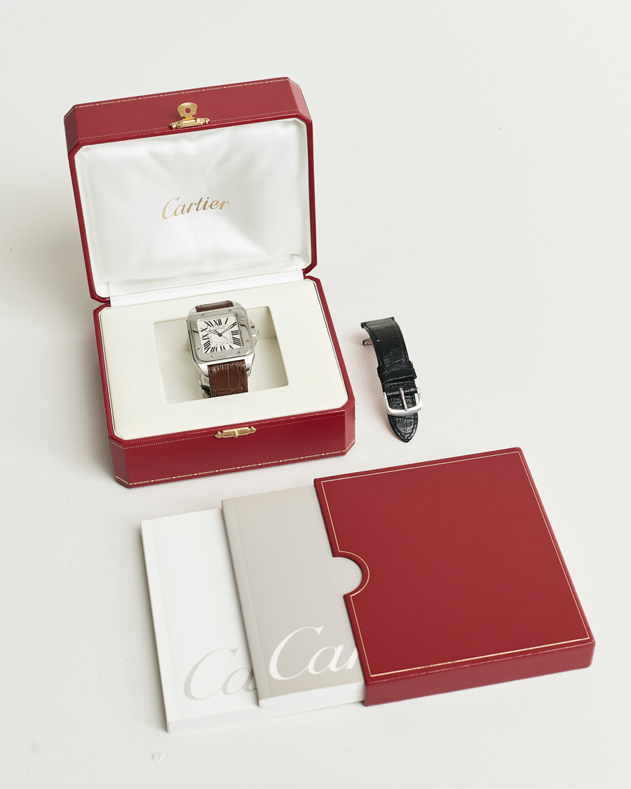 Uomini | Cartier Pre-Owned Santos 100 Silver | Cartier Pre-Owned | Santos 100 Silver