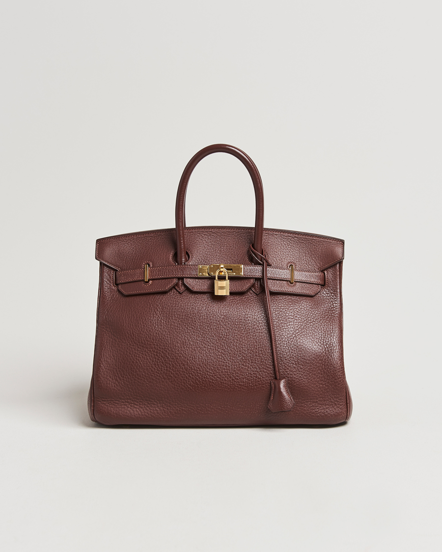 Uomini | Hermès Pre-Owned Birkin 35 Taurillon Clemence Handbag Havana | Hermès Pre-Owned | Birkin 35 Taurillon Clemence Handbag Havana