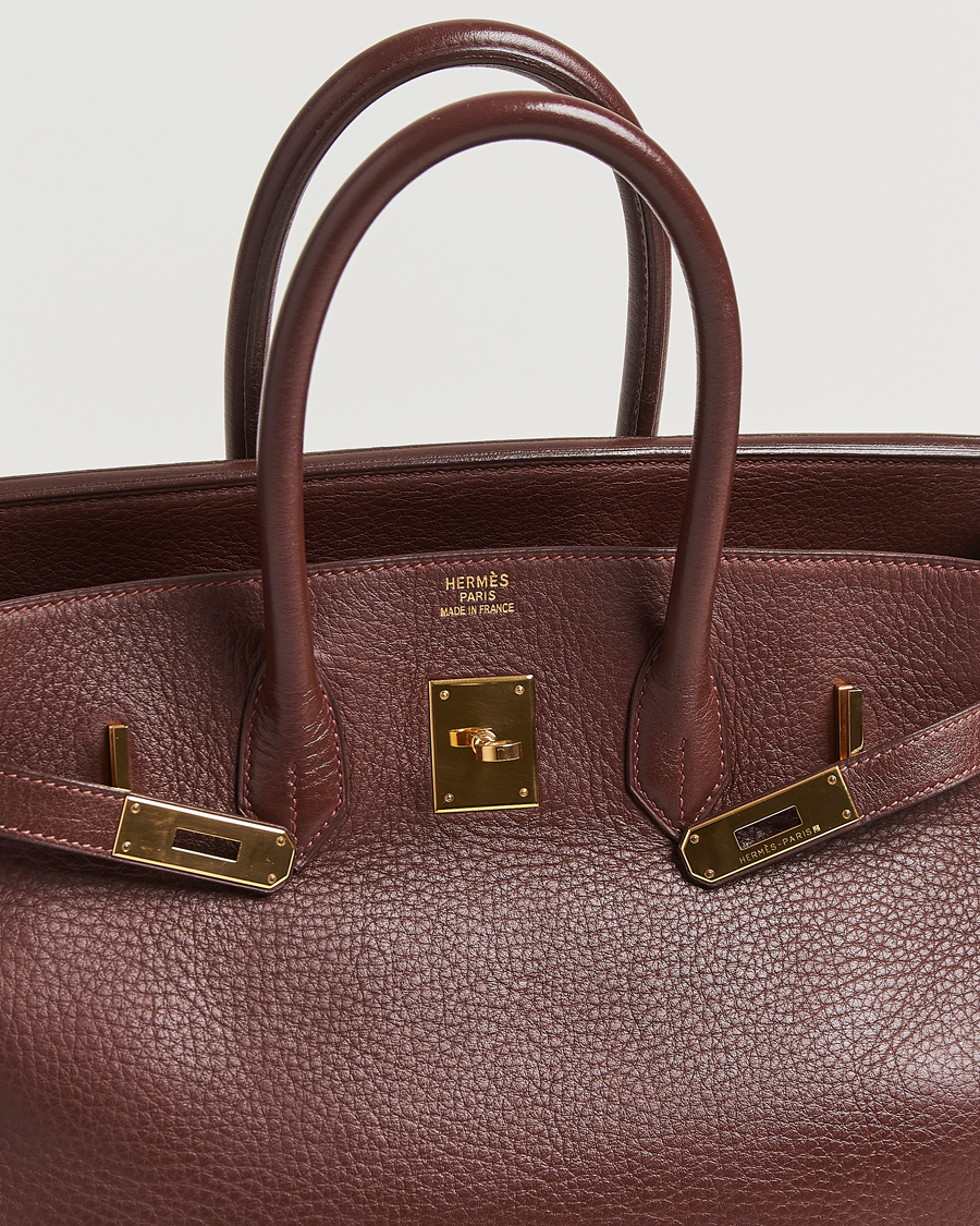 Uomini | Hermès Pre-Owned Birkin 35 Taurillon Clemence Handbag Havana | Hermès Pre-Owned | Birkin 35 Taurillon Clemence Handbag Havana