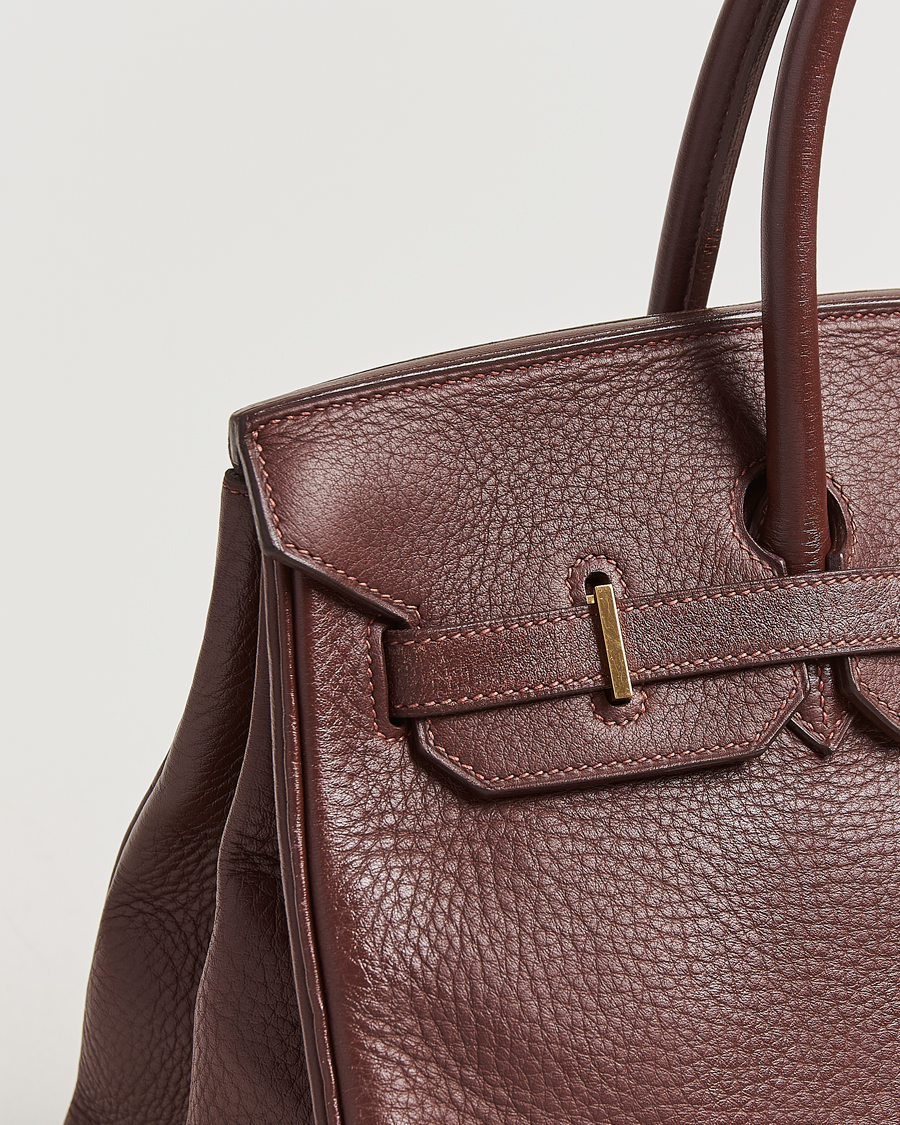 Uomini | Hermès Pre-Owned Birkin 35 Taurillon Clemence Handbag Havana | Hermès Pre-Owned | Birkin 35 Taurillon Clemence Handbag Havana