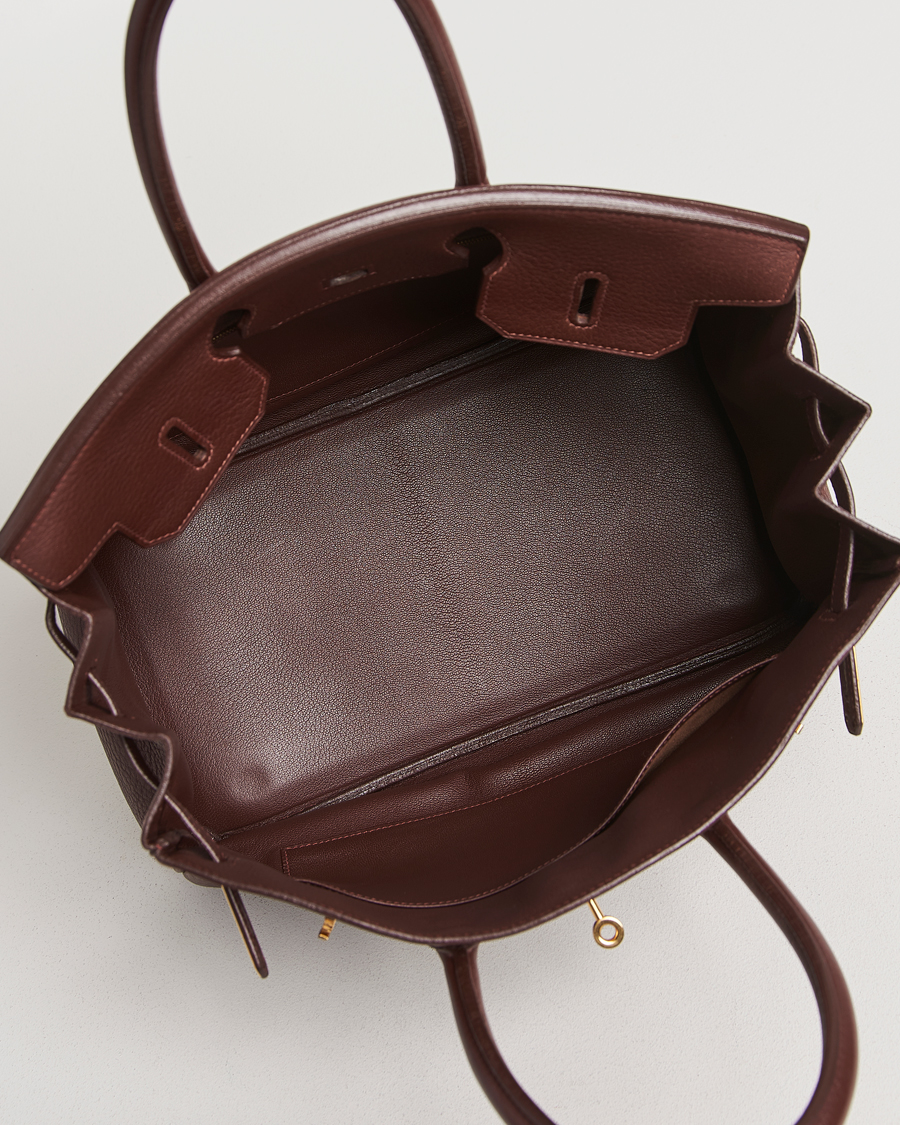 Uomini | Hermès Pre-Owned Birkin 35 Taurillon Clemence Handbag Havana | Hermès Pre-Owned | Birkin 35 Taurillon Clemence Handbag Havana