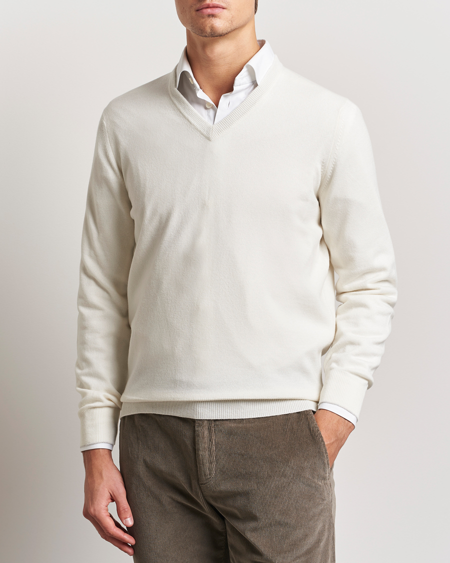 Uomini | Maglieria | Brunello Cucinelli | 2 Ply Cashmere V-Neck Panama