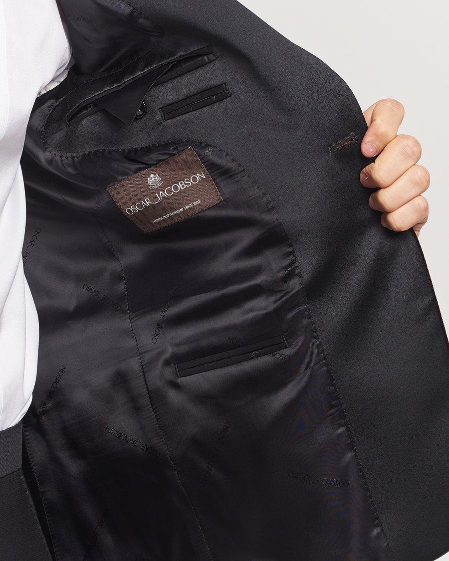 Uomini | Blazers | Oscar Jacobson | Frampton Velvet Tuxedo Blazer Brown