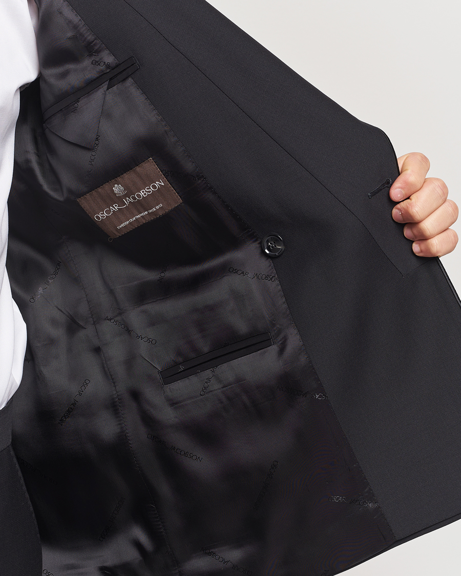 Uomini | Blazers | Oscar Jacobson | Fattore Double Breasted Tuxedo Blazer Black