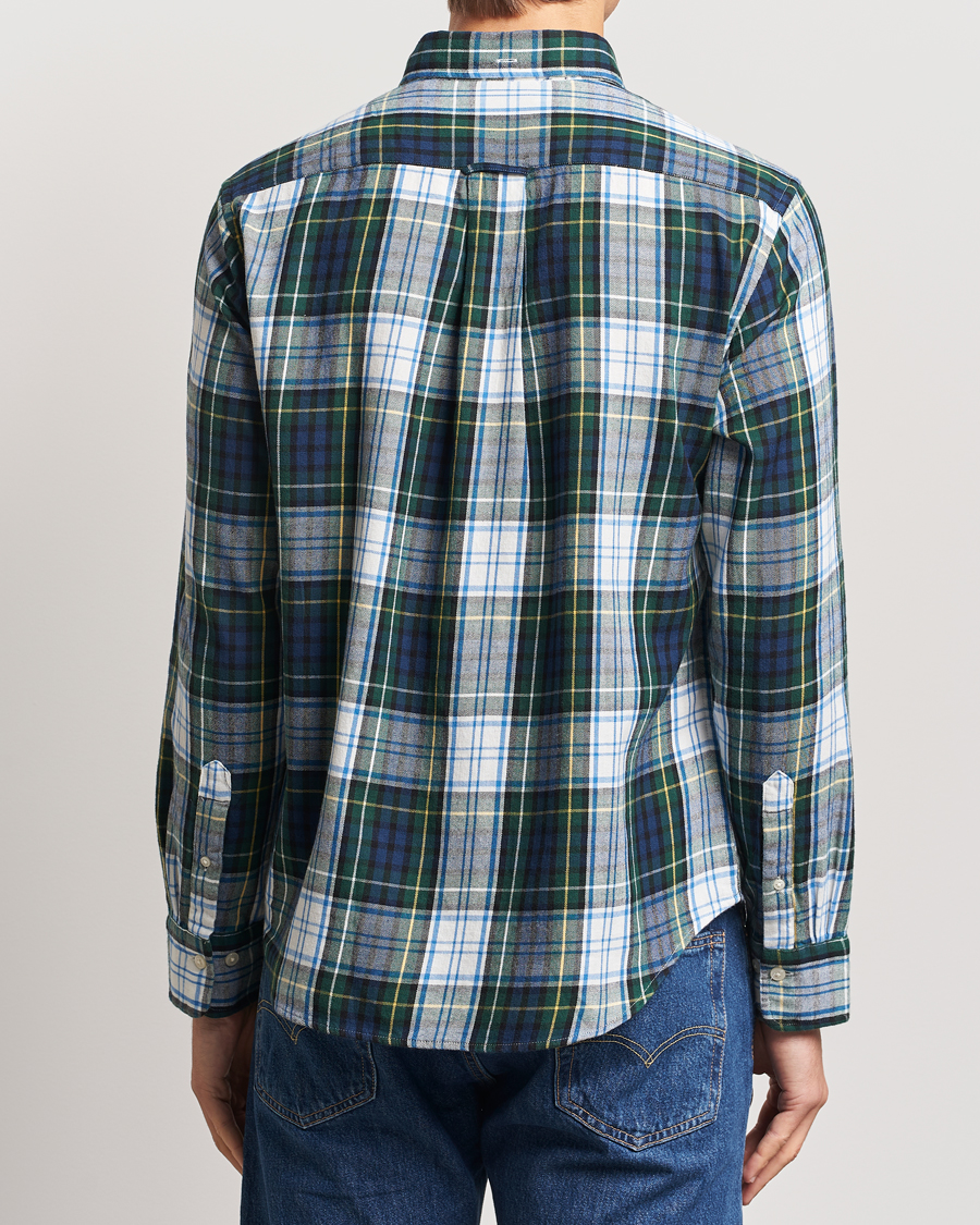 Uomini | Camicie | Gant | Regular Flannel Check Shirt Tartan Green