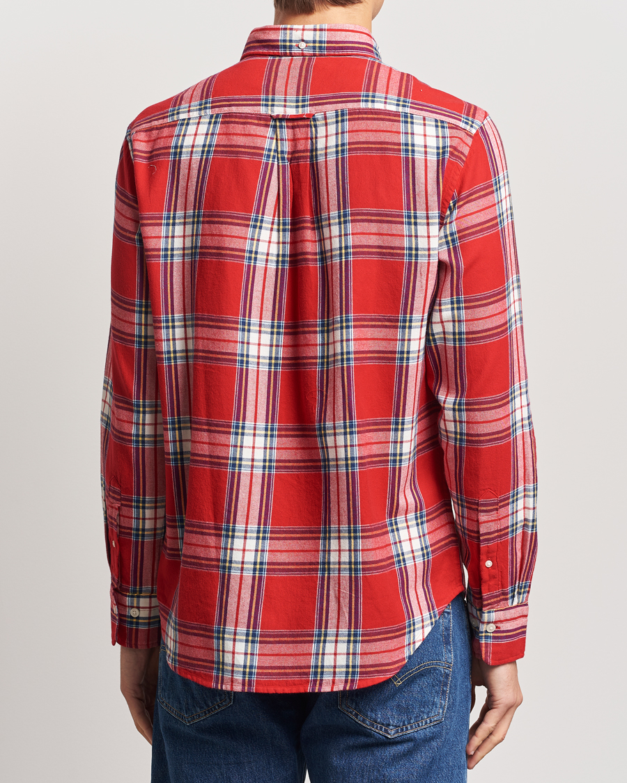 Uomini | Camicie | Gant | Regular Flannel Check Shirt Ruby Red