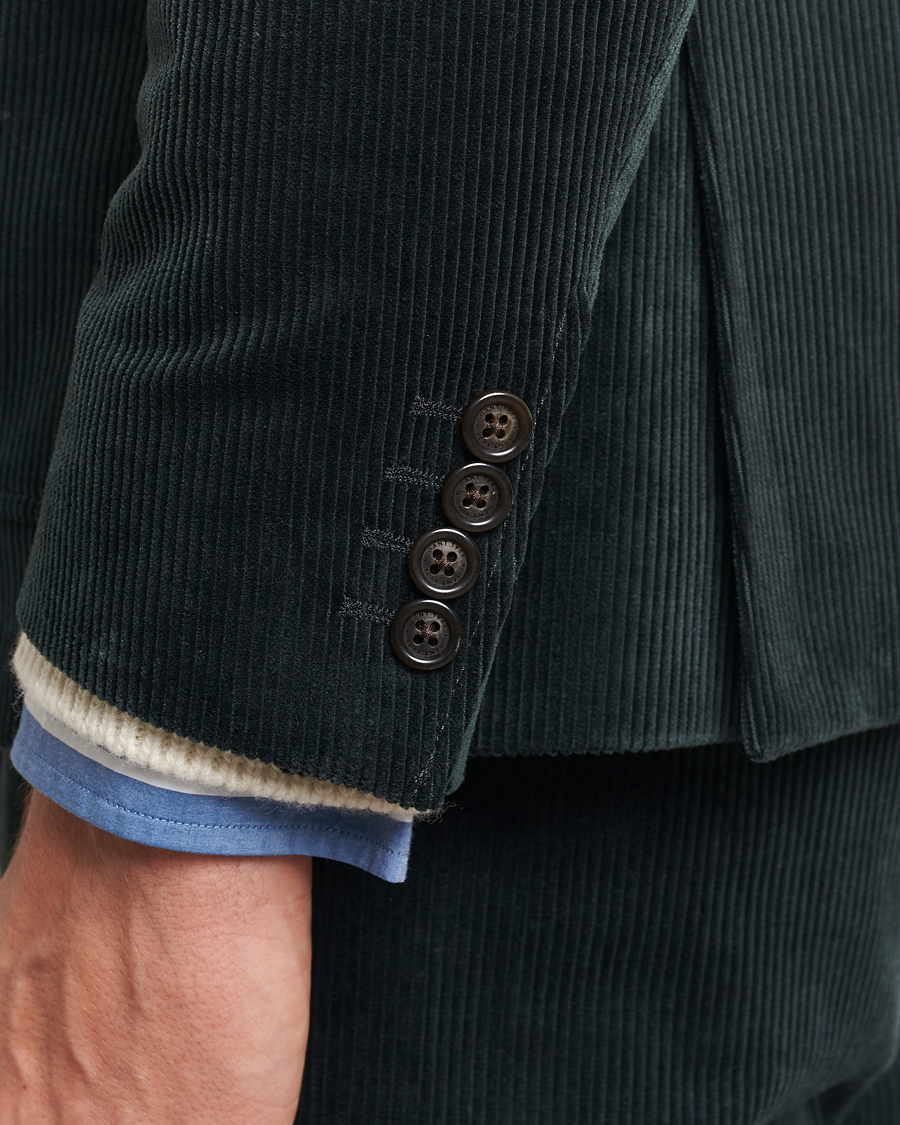 Uomini | Blazers | Gant | Slim Corduroy Suit Jacket Tartan Green