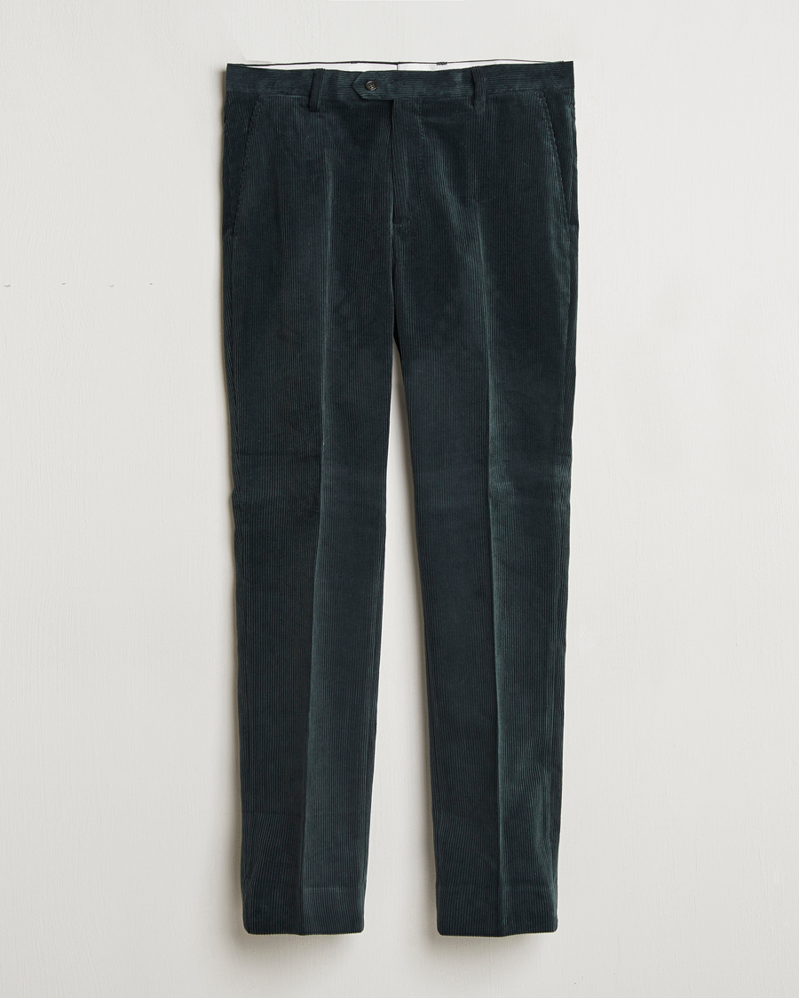 Uomini | Pantaloni | Gant | Slim Corduroy Suit Trousers Tartan Green