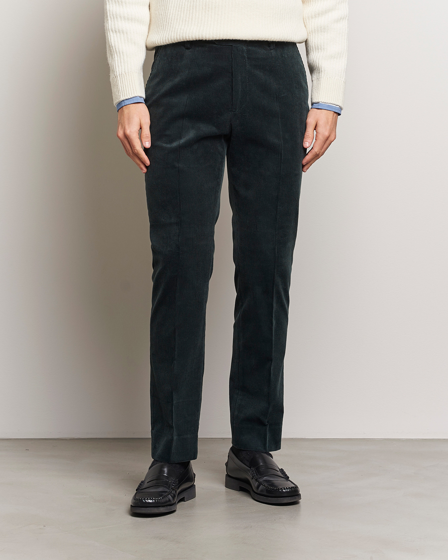 Uomini | Pantaloni | Gant | Slim Corduroy Suit Trousers Tartan Green