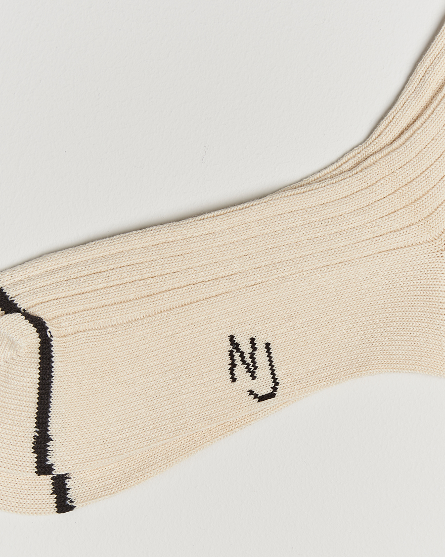 Uomini | Biancheria intima | Nudie Jeans | Retro Tennis Socks Off White/Black