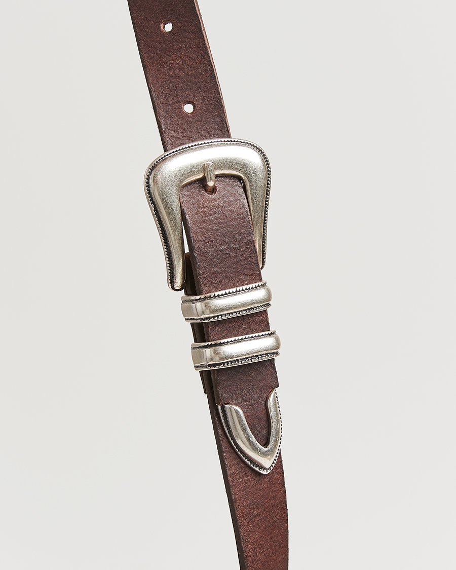 Uomini | Cinture | Nudie Jeans | Western Silver Belt Dark Brown