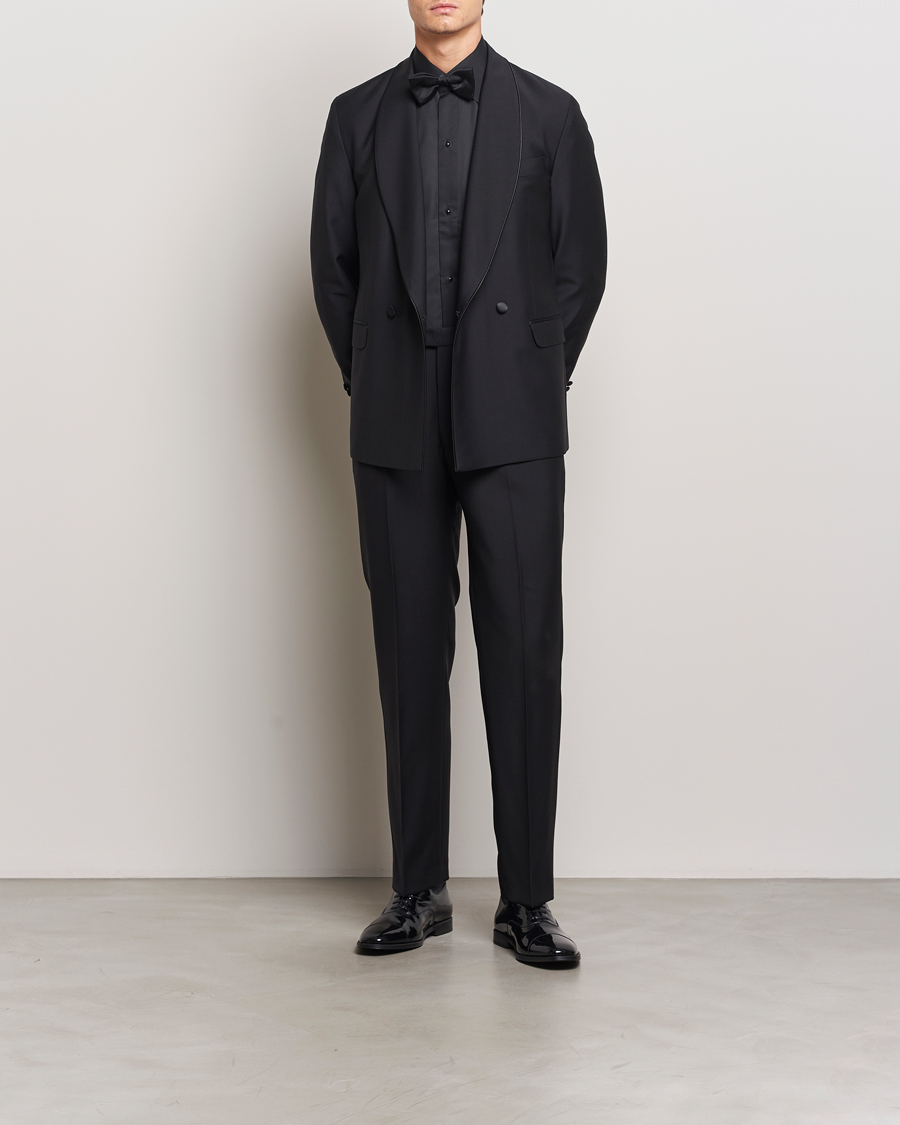 Uomini | Camicie | Eton | Slim Fit Plissé Tuxedo Shirt Black