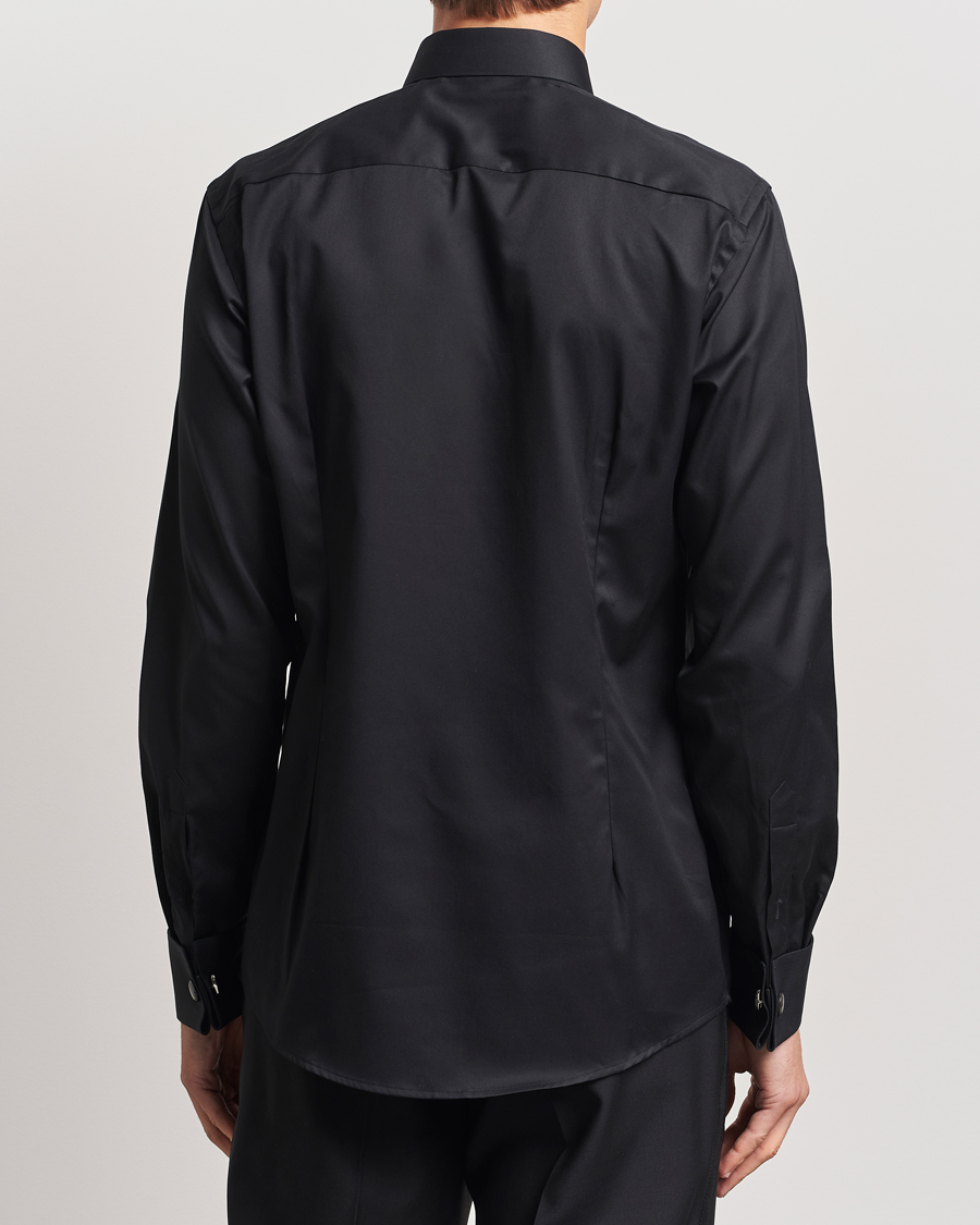 Uomini | Camicie | Eton | Slim Fit Plissé Tuxedo Shirt Black