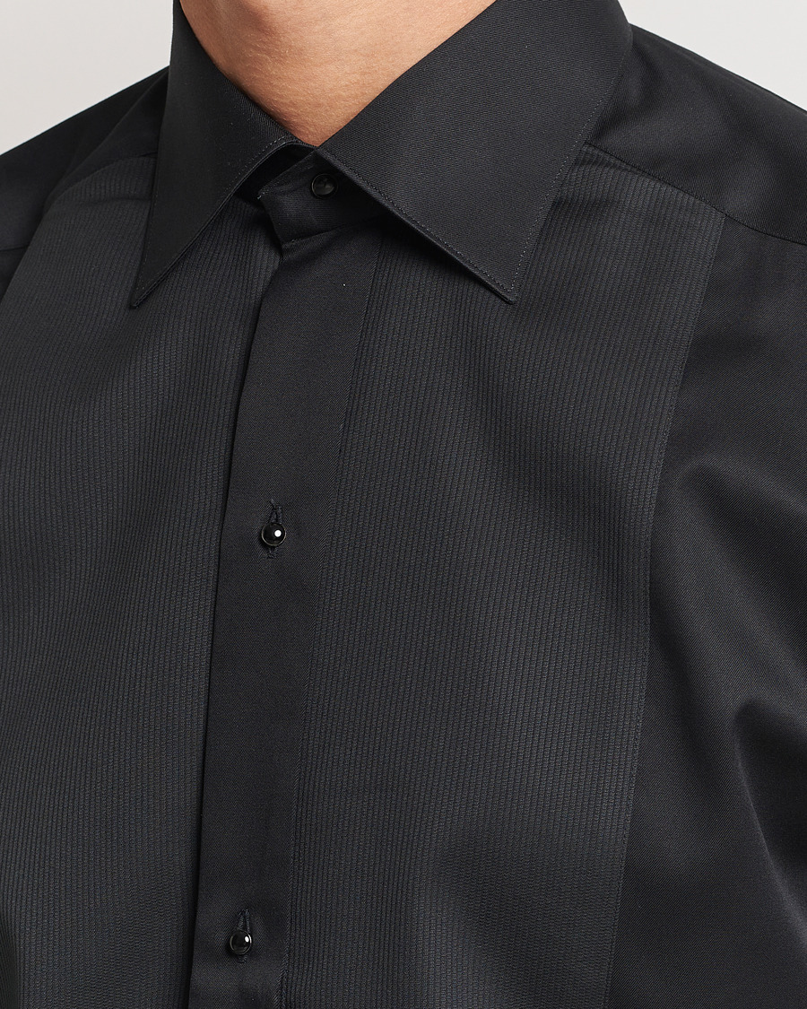 Uomini | Camicie | Eton | Slim Fit Plissé Tuxedo Shirt Black