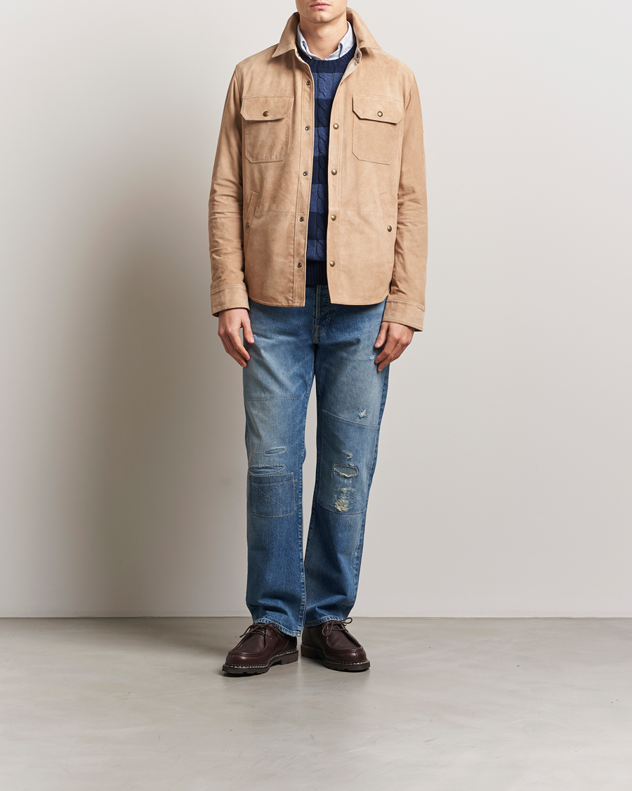 Uomini | Giacche | Polo Ralph Lauren | Reversible Lined Suede Shirt Jacket Khaki/Grey