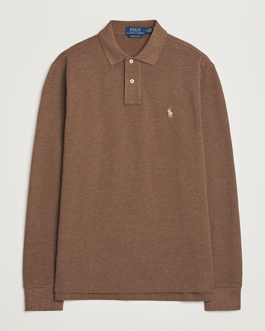 Uomini | Maglieria | Polo Ralph Lauren | Custom Slim Fit Long Sleeve Polo Cedar Heather