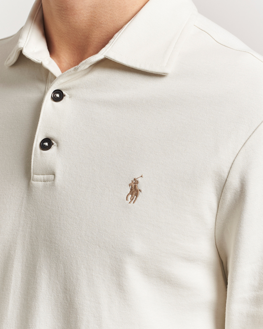Uomini | Maglieria | Polo Ralph Lauren | Double Knit Long Sleeve Polo Parchment Cream