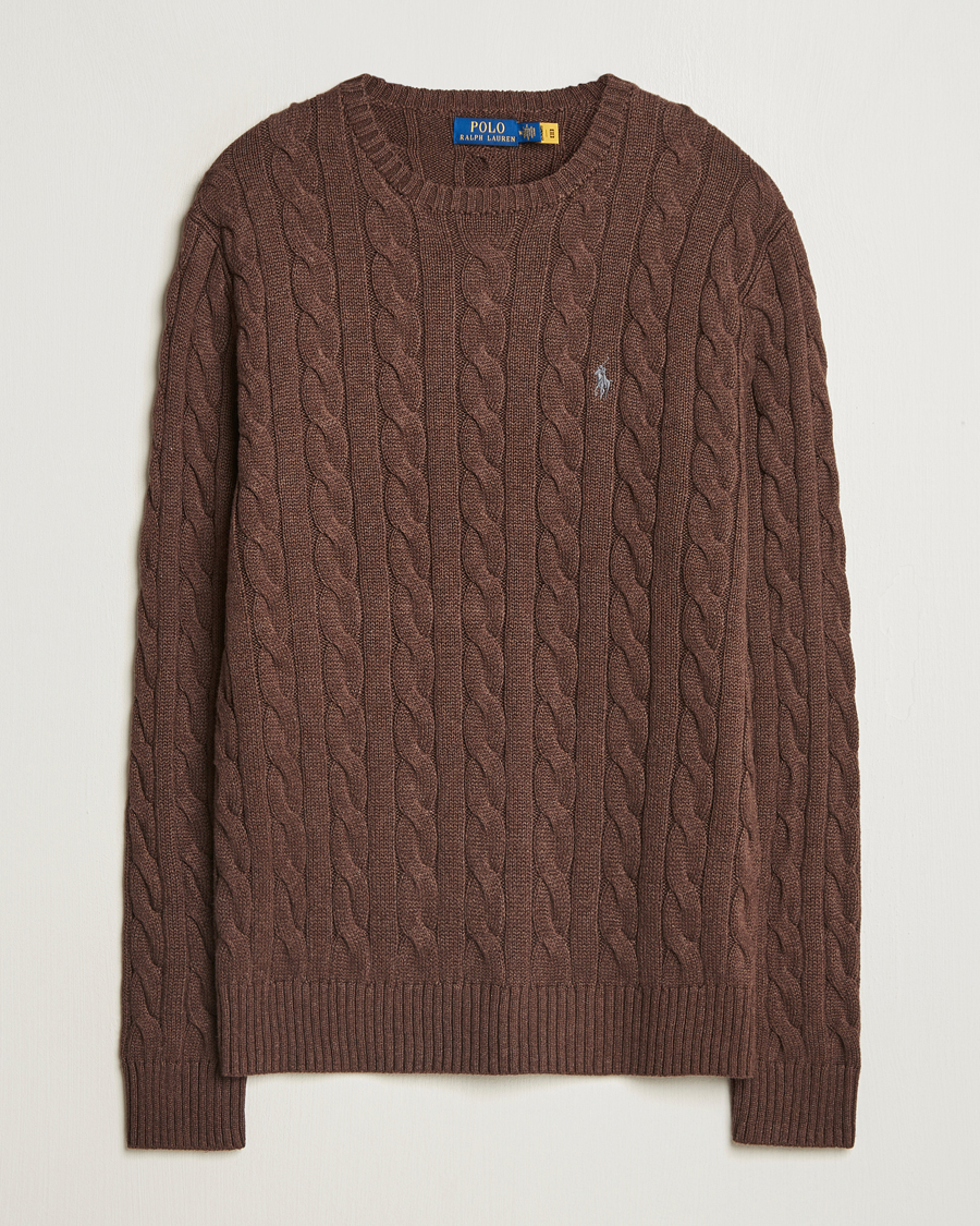 Uomini | Maglieria | Polo Ralph Lauren | Cotton Cable Pullover Dark Roast Melange
