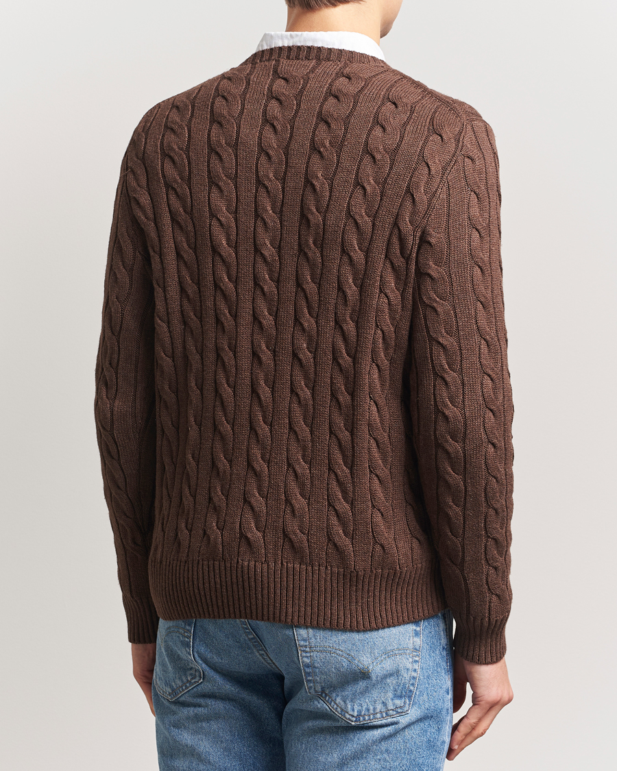 Uomini | Maglieria | Polo Ralph Lauren | Cotton Cable Pullover Dark Roast Melange
