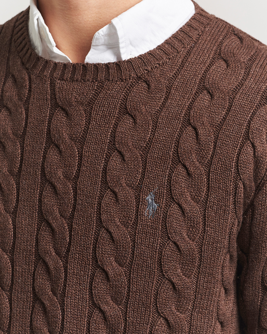 Uomini | Maglieria | Polo Ralph Lauren | Cotton Cable Pullover Dark Roast Melange