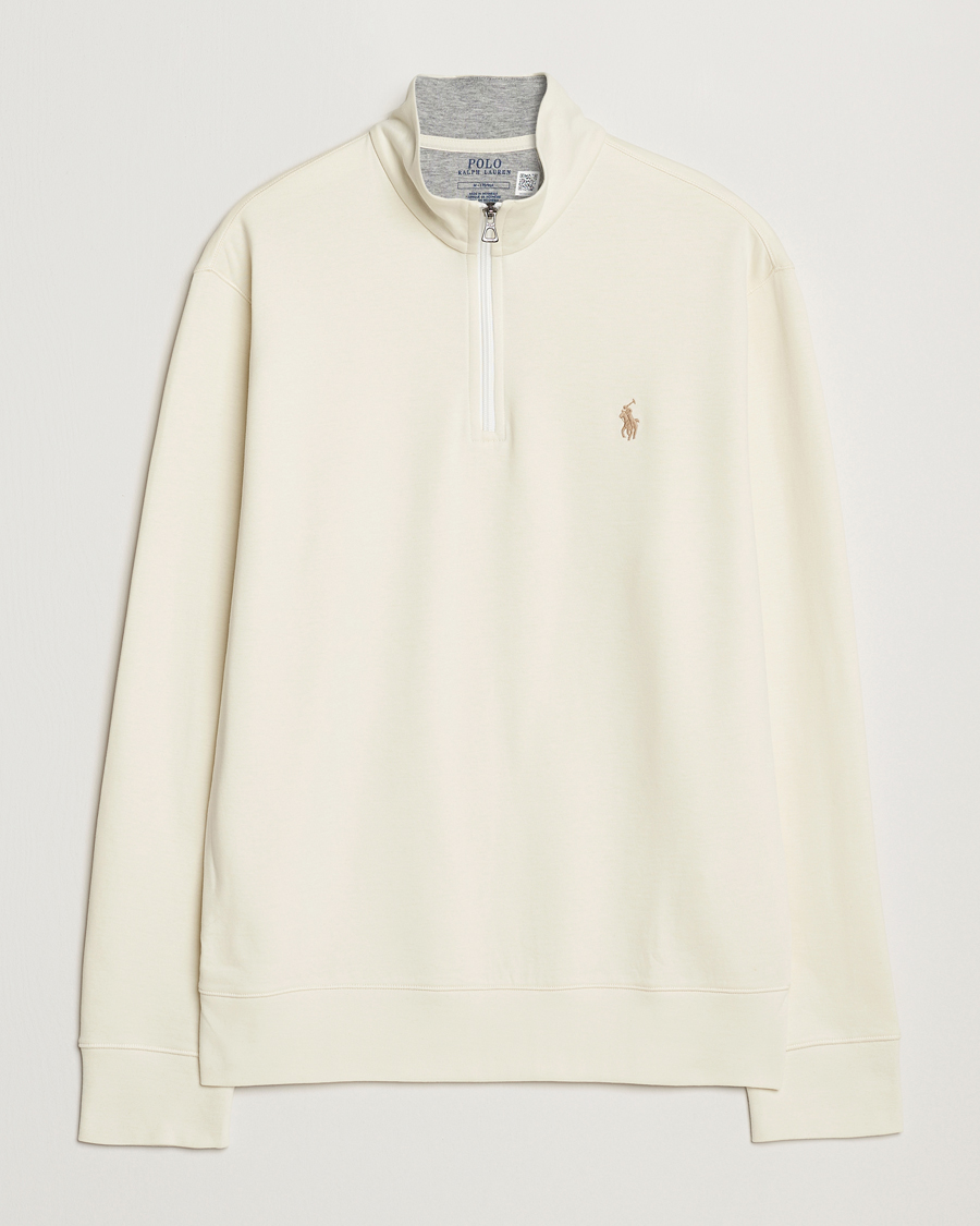 Uomini | Maglieria | Polo Ralph Lauren | Double Knit Half-Zip Sweater Parchment Cream