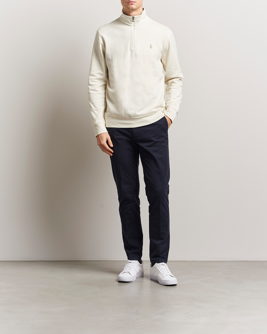 Uomini | Maglieria | Polo Ralph Lauren | Double Knit Half-Zip Sweater Parchment Cream